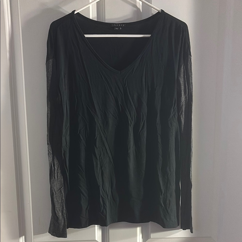 Theory Black Fitted Long Sleeve T